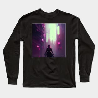 FUTURE CITY DRAWING #005 (FRAMED) Long Sleeve T-Shirt